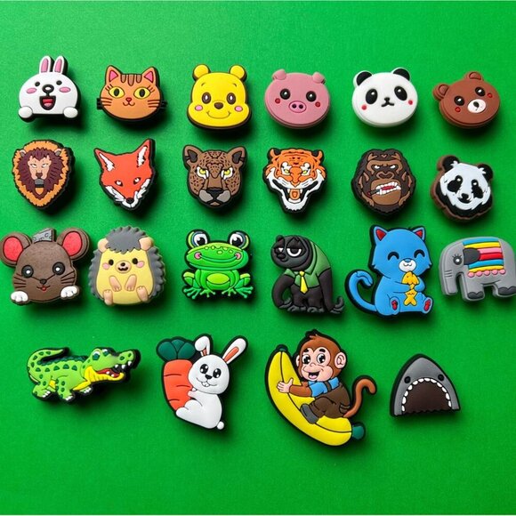 Animals Theme Crocs Shoe Charms Set of 22 - jibbitz Charms - Picture 1 of 8